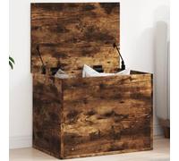Kaloriko Coffre de rangement en chêne fumé - 60 x 42 x 46 cm - En bois avec couvercle et bras de support à ressort - Banc - Coffre pour chambre à coucher, salon, couloir, rangement de rangement pour