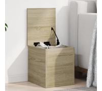 Kaloriko Coffre en bois de chêne Sonoma - 30 x 35 x 35 cm - Boîte de rangement avec couvercle et charnière - Banc et organisateur pour salon, chambre à coucher, couloir - Style rustique