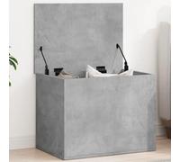 Kaloriko Coffre en bois gris béton - 60 x 42 x 46 cm - Avec couvercle et rembourrage - Banc pour salon, chambre à coucher, couloir, chambre d'enfant - Boîte de rangement pour jouets, linge, décoration