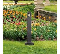 Kaloriko Colonne d'eau anthracite aspect pierre en polyéthylène haute densité avec robinet et raccord de tuyau de 90 cm de haut - Résistant aux intempéries - Résistant aux UV - Idéal pour le jardin