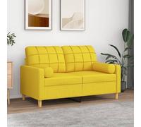 Kaloriko Coussins décoratifs Lot de 2, Jaune Clair, Ø15x50 cm, Tissu Polyester, Housses Amovibles zippées, Rembourrage Mousse, pour Salon Chambre canapé Fauteuil intérieur extérieur