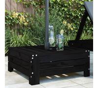 Kaloriko Couvercle de Base de Parasol Noir en Bois de pin Massif, Pied Socle Support Dalle pour Parasol Droit, Table d’appoint 63,5 x 63,5 x 26 cm, Jardin terrasse Balcon Piscine