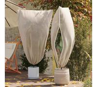 Kaloriko Couvercles de Fleece de Protection Anti Gel pour Plantes, Accessoire Outil Jardin extérieur, matériau Tissu Non tissé Beige 1,55 x 1,55 m, Lot de 5 pour terrasse, Balcon, Potager et Serre