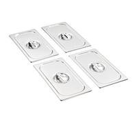 Kaloriko Couvercles de Plateau GN 1/3 en Acier Inoxydable, Lot de 4, 325 x 176 mm, pour Buffet, Traiteur, Restauration, Cuisine, Accessoire de Rechange, Protection Thermique