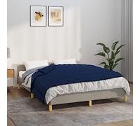 Kaloriko Couverture lestée Bleu 137 x 200 cm 6 kg en Tissu Coton, Plaid Doux et Respirant avec Perles de Verre hypoallergéniques, pour Chambre, Salon, canapé, Confort cocooning