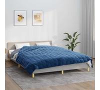 Kaloriko Couverture lestée Bleu 220 x 235 cm 15 kg en Microfibre brossée, Plaid Doux et Moelleux, réversible, pour Chambre Salon Hiver, Confort cocooning et Repos