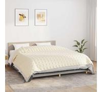 Kaloriko Couverture lestée crème Clair 220 x 260 cm 11 kg Microfibre Douce, Plaid réversible pour canapé Fauteuil Chambre Salon Hiver, Confort cocooning et Chaleur