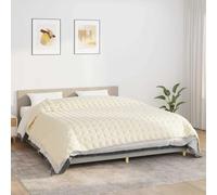 Kaloriko Couverture lestée crème Clair 220 x 260 cm 15 kg en Microfibre brossée, Tissu Respirant, Perles de Verre, pour Chambre Salon Hiver cocooning Confort et Repos