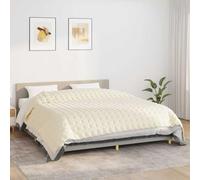 Kaloriko Couverture lestée crème Clair 235 x 290 cm 11 kg en Microfibre, Couverture Plaid réversible Douce et Moelleuse pour canapé, Chambre, Salon, Hiver, Chaleur et Confort cocooning