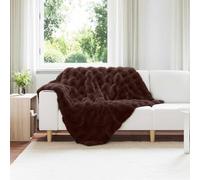 Kaloriko Couverture Plaid Jete en Fausse Fourrure de Lapin Olite Camel, Couvre lit Polaire rectangulaire 220 x 240 cm, antiderapant, Douceur Moelleuse pour canape Fauteuil Chambre Salon Hiver