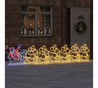 Kaloriko Décoration de Noël Multicolore en PVC 69 x 79 cm avec Guirlande Lumineuse LED, Figurine Festive, Usage intérieur extérieur, Ambiance Hiver pour Sapin, Porte, fenêtre et Salon