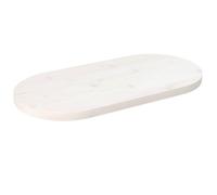 Kaloriko Dessus de Table Ovale Blanc en Bois de pin Massif 60x30x2,5 cm pour Bureau Salon Cuisine et Espace intérieur extérieur, Plateau de Remplacement pour Table Basse ou Console