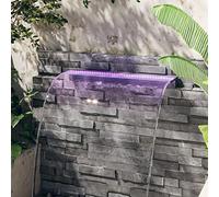 Kaloriko Déversoir pour Cascade en Acrylique avec LED RVB, 90 cm, Fontaine Cascade pour Bassin, Jet Eau décoratif, éclairage électrique, Jardin Maison terrasse Patio, Ambiance relaxante Zen