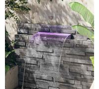Kaloriko Déversoir pour Cascade LED RVB en Acrylique 60 cm, Fontaine Cascade pour Bassin, Jet Eau décoratif, éclairage LED, Jardin Maison extérieur Piscine, Ambiance Zen apaisante