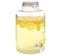 Kaloriko Distributeur Fontaine Boisson en Verre Transparent 8 L avec Robinet, Carafe Grande capacité pour Eau, jus, bière, Cocktail, Limonade, Usage fête, Buffet, Bar, Cuisine, Maison, extérieur