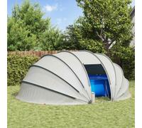 Kaloriko Dôme de Tente de Piscine Gris 538 x 440 x 204 cm en Polyester 185T avec revêtement PU, bâche Couverture Tapis Sol Protection Filet hivernage été Solaire Thermique chauffante pour Piscine