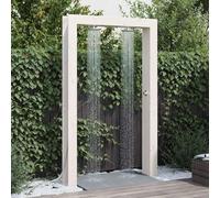 Kaloriko Douche d'extérieur Blanche 226 cm en Bois de pin Massif et Acier Inoxydable, tête rotative 360°, Hauteur réglable, raccord G 1/2 pour Piscine Spa Jacuzzi Jardin Entretien Nettoyage