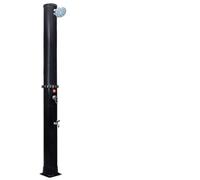 Kaloriko Douche solaire 40 l avec pommeau de douche et robinet en noir, PVC aluminium laiton, résistant aux UV, pour jardin, piscine, utilisation extérieure, montage facile, eau chaude jusqu'à 60 °C