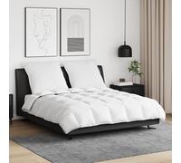 Kaloriko Duvet d Hiver Blanc 240 x 220 cm avec 2 oreillers, Plume de Canard, Microfibre et Coton Respirants, literie matelassée pour Chambre, Confort Chaud Lavable en Machine