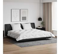 Kaloriko Duvet d Hiver Blanc en Microfibre 200 x 220 cm avec 2 oreillers, literie matelassée à Points carrés pour Chambre, Confort Chaud Lavable en Machine pour Maison et hôtel