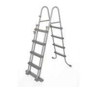 Kaloriko Échelle Piscine Hors Sol Bestway Flowclear 4 marches, Cadre Inoxydable Gris, marches antidérapantes, Plateforme avec poignées, accès sûr pour Bassin 122 cm extérieur Jardin