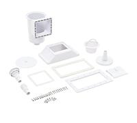Kaloriko Écumoire de Piscine Large Ouverture en ABS Blanc 11 pcs 34,3 x 25 x 30,5 cm, Skimmer avec Panier, Filtre, préfiltre pour Nettoyage, Entretien Piscine Hors Sol, Spa, Bassin et Jacuzzi