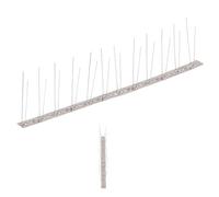 Kaloriko Ensemble de 20 Pointes Anti Oiseaux en Acier Inoxydable, 2 rangées, 10 m de Protection pour Jardin, terrasse, gouttières, Balcon, façade Contre Pigeon, Chat, Rongeur, extérieur Durable