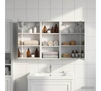 Kaloriko Ensemble de Meubles de Salle de Bain 3 pcs en Bois d'ingénierie 110 x 10,5 x 60,5 cm avec Miroir Double Face, éclairage LED USB, Rangement Suspendu et étagères pour optimisation Espace