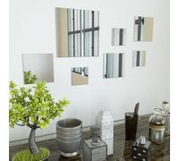 Kaloriko Ensemble de miroirs muraux carrés en Verre, 7 pièces, sans Cadre, Bords polis, avec 28 Autocollants adhésifs, décoration intérieure pour Salon, Chambre, Couloir et entrée