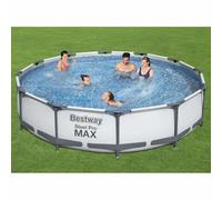 Kaloriko Ensemble de Piscine Tubulaire Bestway Steel Pro Max 366 x 76 cm, Cadre en Acier résistant à la Corrosion, Bassin Rond pour Jardin, Pompe de Filtration 1249 L h, rustine Incluse été Famille