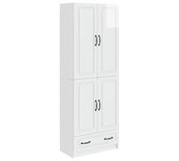 Kaloriko Ensemble Meuble 2 pcs Blanc Brillant Bois d'ingénierie, mobilier modulable Salon séjour Chambre Cuisine Bureau, Rangement Complet avec Armoire Commode Table Chaise