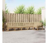 Kaloriko Ensemble Meuble mobilier Salon d'extérieur modulable Complet 4 pièces en Polyester Blanc Beige avec Coussins Confortables et Design à Lattes idéal Jardin Patio