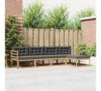 Kaloriko Ensemble Meuble modulable de mobilier d'extérieur 4 pièces Blanc et Anthracite Complet avec Coussins en Polyester pour Salon Jardin Patio Bureau séjour