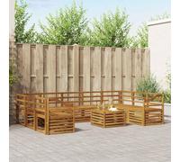 Kaloriko Ensemble Meubles Salon modulable 10 pièces en Bois d'acacia Massif Naturel, kit Complet coordonné pour séjour, Chambre, Bureau, Cuisine, Salle à Manger