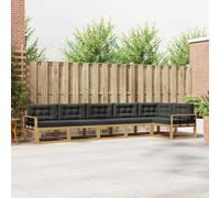 Kaloriko Ensemble mobilier Salon extérieur 4 pièces Blanc et Anthracite modulable avec Coussins, Design à Lattes pour Jardin, Patio, terrasse, Confort Durable et élégant