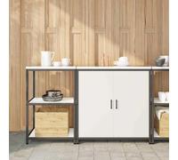 Kaloriko Ensemble Rangement Cuisine HATTEM Acier Blanc 2 pcs Meuble Armoire Buffet vaisselier pour Organiser Vaisselle et épices avec étagères Multifonction