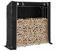 Kaloriko Étagère à bûches en acier galvanisé avec protection contre la pluie - 200 x 60 x 200 cm - Étagère en bois robuste pour bois de chauffage et bois de chauffage - Résistant aux intempéries