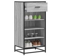 Kaloriko Étagère à chaussures gris Sonoma en bois et métal 48 x 38 x 97,5 cm avec plusieurs compartiments et design en grille aérée pour un rangement ordonné dans le couloir et l'entrée