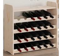 Kaloriko Étagère à vin avec plateau supérieur en pin massif 67,5 x 25 x 60 cm, étagère à bouteilles debout avec capacité de 24 bouteilles, support à vin pour cuisine, salle à manger, cave, bar