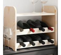 Kaloriko Étagère à vin en pin massif avec plateau supérieur 43 x 25 x 37 cm, étagère à bouteilles debout pour 8 bouteilles, rangement élégant dans la cuisine, la salle à manger, le bar ou la cave