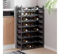Kaloriko Étagère à vin pour 48 bouteilles en polypropylène, empilable et stable, anthracite, 60 x 26 x 104 cm, porte-bouteilles modulaire pour cuisine, cave, bar, rangement et présentation