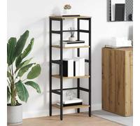 Kaloriko Étagère chêne Artisanal Bois d'ingénierie 40 x 29,5 x 115 cm Robuste avec 3 étagères, Rangement Pratique pour Salon Bureau Chambre, Meuble de Rangement pour Livres dossiers Objets décoration