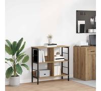 Kaloriko Étagère Chêne Artisanal en Bois d'ingénierie 82 x 32 x 79 cm, Meuble de Rangement avec 4 étagères, bibliothèque Industrielle Stable et Durable pour Salon, Bureau ou Chambre