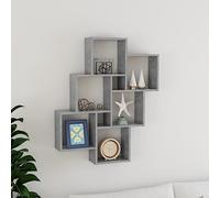 Kaloriko Étagère cubique en bois gris béton 78 x 15 x 93 cm Étagère murale avec étagère ouverte peu encombrante pour salon, chambre à coucher, cuisine, bureau comme organisateur et décoration au