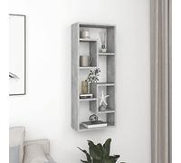 Kaloriko Étagère murale grise béton, 36 x 16 x 90 cm, étagère suspendue, gain de place, avec étagère ouverte pour salon, chambre à coucher, bureau, design moderne, vintage, rangement de rangement