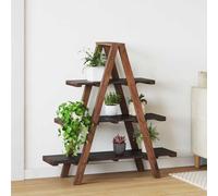 Kaloriko Étagère pliante marron en bois massif recyclé, 79,5 x 35 x 112 cm, avec 3 étagères, pliable et robuste pour salon, bureau, chambre d'adolescent et solution de rangement efficace