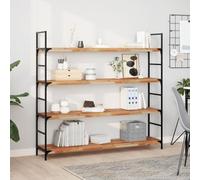 Kaloriko Étagères flottantes 4 pcs 160x30x4 cm Acacia Massif à l'huile pour Rangement Mural, Tablette Bois Design Multifonction, Support décoratif Salon Chambre Cuisine Bureau