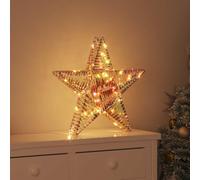 Kaloriko Étoile en 3D Lumineuse à 50 LED Blanc Chaud, décoration Pet 55 x 52,5 x 9 cm, USB, télécommande, intérieur extérieur abrité, Ambiance fête Hiver pour fenêtre Mur Salon