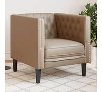 Kaloriko Fauteuil Chesterfield Cappuccino en Similicuir résistant avec Dossier tufté Confortable Dimensions 71x74,5x70,5 cm pour Salon Bureau Chambre Style Vintage Moderne
