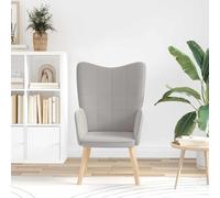 Kaloriko Fauteuil Gris Clair en Tissu Sherpa Doux avec accoudoirs rembourrés et Pieds en Bois Massif 62 x 67 x 95,5 cm, Chaise Relax Ergonomique pour Salon Bureau Chambre Lecture